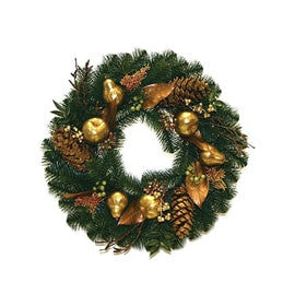 Gold autralian pine wreath unlit